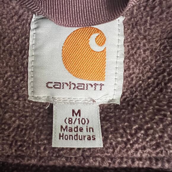 Carhartt Full Zip Hooded Relaxed Fit Jacket Women's Size M Heather Maroon Color - Picture 3 of 10